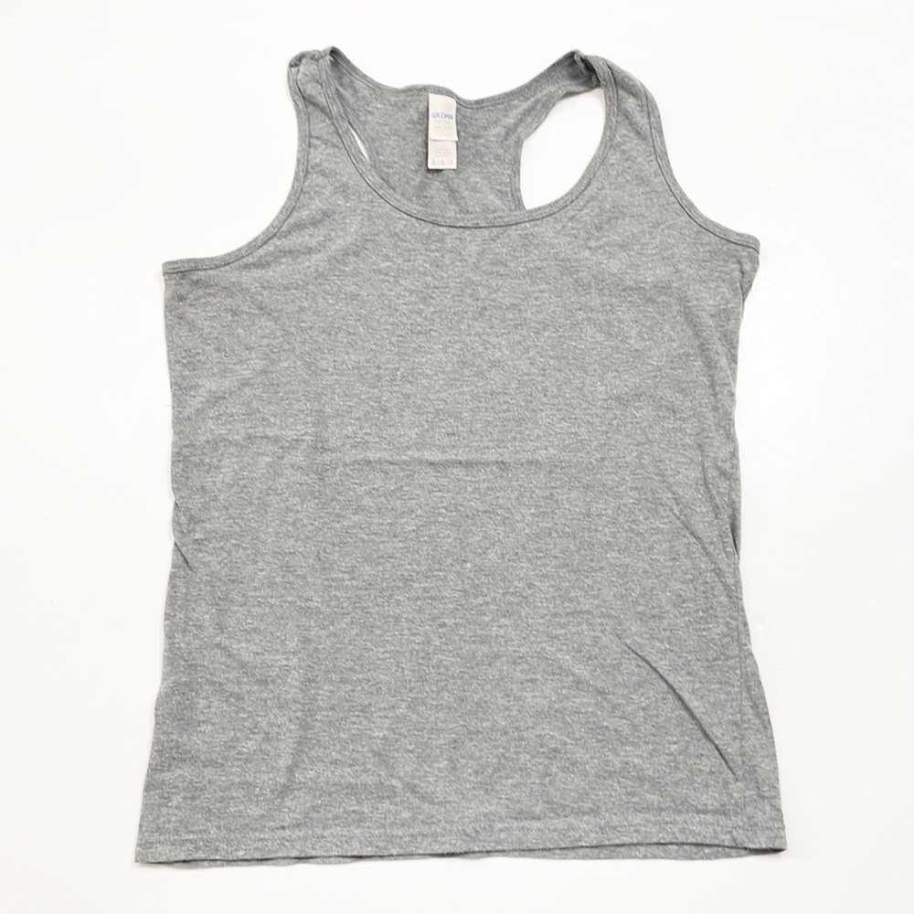 Gildan gray racer back tank top